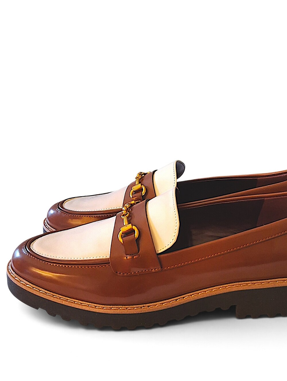 Franco Sarto Colette Horsebit Lug Loafers Tobacco Brown Wide 9W - New in Box - Picture 4 of 16